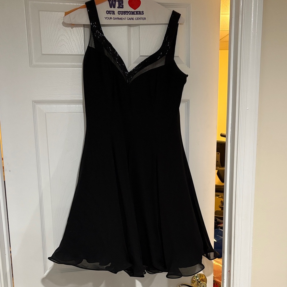 Elegant Black Women's Silk Cocktail Dress